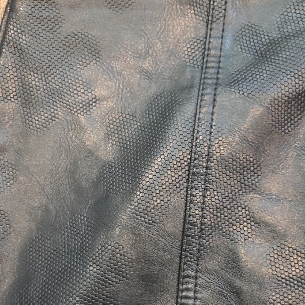 Shinestar Black Perforated Faux Leather Mini Skirt With Full Zipper Size S - Picture 5 of 10